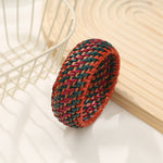 Buddha Stones Natural Rattan Protection Hand-Woven Boho Wide Bracelet Bangle