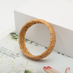 Buddha Stones Handwoven Rattan Bohemian Resort Wide Bracelet Bangle