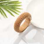 Buddha Stones Hand-Woven Rattan Grounding Bohemian Beach Wide Bracelet Bangle