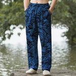 Buddha Stones Cotton Ocean Wave Pattern Men's Tapered Pants With Pockets