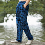 Buddha Stones Cotton Ocean Wave Pattern Men's Tapered Pants With Pockets