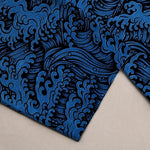 Buddha Stones Cotton Ocean Wave Pattern Men's Tapered Pants With Pockets