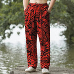 Buddha Stones Cotton Ocean Wave Pattern Men's Tapered Pants With Pockets