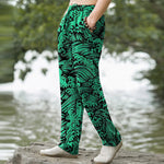 Buddha Stones Cotton Ocean Wave Pattern Men's Tapered Pants With Pockets