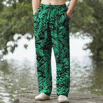 Buddha Stones Cotton Ocean Wave Pattern Men's Tapered Pants With Pockets