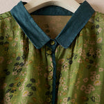Buddha Stones Summer Vintage Button-Up Floral Print Women's Short Sleeve Shirts