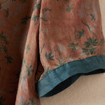 Buddha Stones Summer Vintage Button-Up Floral Print Women's Short Sleeve Shirts