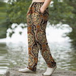 Buddha Stones Cotton Mandala Paisley Geometry Pattern Men's Tapered Pants With Pockets