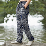 Buddha Stones Cotton Mandala Paisley Geometry Pattern Men's Tapered Pants With Pockets