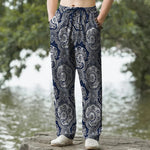 Buddha Stones Cotton Mandala Paisley Geometry Pattern Men's Tapered Pants With Pockets