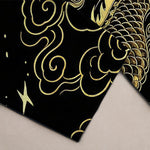 Buddha Stones Cotton Golden Dragon Auspicious Clouds Pattern Men's Tapered Pants With Pockets