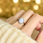 Buddha Stones Natural Blue Lace Agate Round Balance Ring