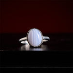 Buddha Stones Natural Blue Lace Agate Round Balance Ring