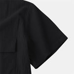 Buddha Stones Summer Casual Solid Buttons Men's Short Sleeve Shirts With Decorative Pockets