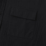 Buddha Stones Summer Casual Solid Buttons Men's Short Sleeve Shirts With Decorative Pockets