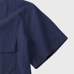 Buddha Stones Summer Casual Solid Buttons Men's Short Sleeve Shirts With Decorative Pockets