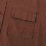 Buddha Stones Summer Casual Solid Buttons Men's Short Sleeve Shirts With Decorative Pockets