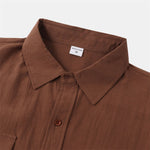 Buddha Stones Summer Casual Solid Buttons Men's Short Sleeve Shirts With Decorative Pockets