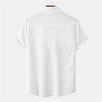 Buddha Stones Summer Casual Solid Buttons Men's Short Sleeve Shirts With Decorative Pockets