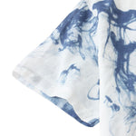 Buddha Stones Summer Casual Button-Up Ink Print Men's Short Sleeve Shirts