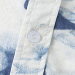 Buddha Stones Summer Casual Button-Up Ink Print Men's Short Sleeve Shirts