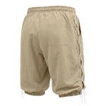 Buddha Stones Summer Casual Drawstring Side Slit Solid Bermuda Shorts Men's Straight Leg Pants With Pockets