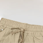 Buddha Stones Summer Casual Drawstring Side Slit Solid Bermuda Shorts Men's Straight Leg Pants With Pockets