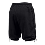 Buddha Stones Summer Casual Drawstring Side Slit Solid Bermuda Shorts Men's Straight Leg Pants With Pockets
