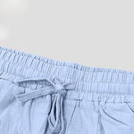 Buddha Stones Summer Casual Drawstring Side Slit Solid Bermuda Shorts Men's Straight Leg Pants With Pockets