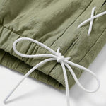 Buddha Stones Summer Casual Drawstring Side Slit Solid Bermuda Shorts Men's Straight Leg Pants With Pockets