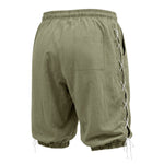 Buddha Stones Summer Casual Drawstring Side Slit Solid Bermuda Shorts Men's Straight Leg Pants With Pockets