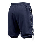 Buddha Stones Summer Casual Drawstring Side Slit Solid Bermuda Shorts Men's Straight Leg Pants With Pockets