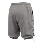 Buddha Stones Summer Casual Drawstring Side Slit Solid Bermuda Shorts Men's Straight Leg Pants With Pockets