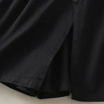 Buddha Stones Summer Casual Decorative Buttons Solid Women's Shorts With Pockets