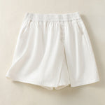 Buddha Stones Summer Casual Decorative Buttons Solid Women's Shorts With Pockets