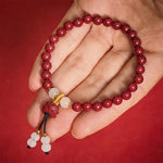 Buddha Stones Cinnabar Lotus Enlightenment Bracelet