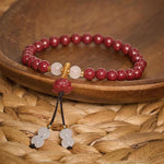 Buddha Stones Cinnabar Lotus Enlightenment Bracelet