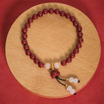 Buddha Stones Cinnabar Lotus Enlightenment Bracelet