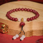 Buddha Stones Cinnabar Lotus Enlightenment Bracelet