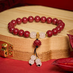 Buddha Stones Cinnabar Lotus Enlightenment Bracelet