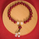 Buddha Stones Cinnabar Lotus Enlightenment Bracelet