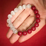 Buddha Stones Cinnabar White Cat's Eye Calm Bracelet