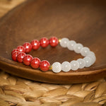 Buddha Stones Cinnabar White Cat's Eye Calm Bracelet