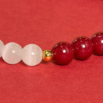 Buddha Stones Cinnabar White Cat's Eye Calm Bracelet