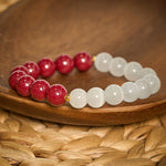 Buddha Stones Cinnabar White Cat's Eye Calm Bracelet