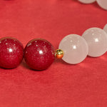 Buddha Stones Cinnabar White Cat's Eye Calm Bracelet
