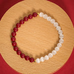 Buddha Stones Cinnabar White Cat's Eye Calm Bracelet