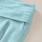 Buddha Stones Cotton Linen Gradient Leaf Pattern Women's Elastic Waist Wide Leg Pants With Pockets
