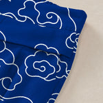 Buddha Stones Cotton Linen Cloud Pattern Women's Elastic Waist Wide Leg Pants With Pockets