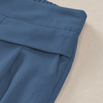 Buddha Stones Cotton Linen Crane Cloud Pattern Women's Elastic Waist Wide Leg Pants With Pockets